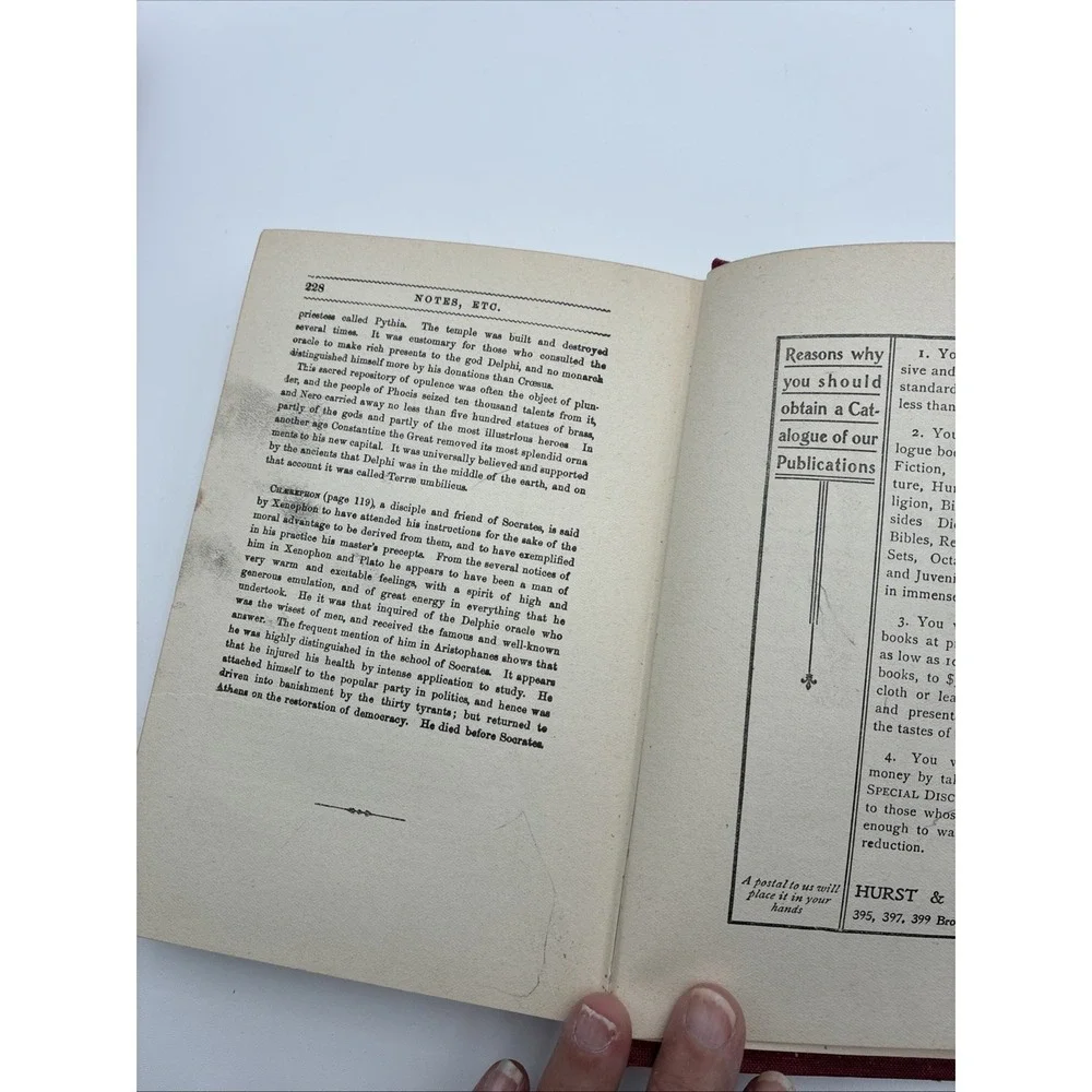 Plato On The Immortality Of The Soul Phaedo Hurst & Co Antique Hardcover Red